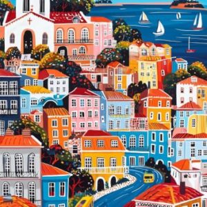 Lisbon Cityscape Puzzles for Adults 500 Piece, European City Puzzle