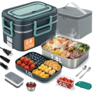 Lubardy Electric Lunch Box for Adults, 2.8L Double Layer Heated Lunch Box