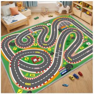 Lukhevev Kids Rug Playmat City Life Playroom Rug Activity Mat for Kids Toy Car Kids Carpet for Playroom Living Room