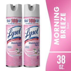 Lysol Disinfectant Spray, Sanitizing and Antibacterial Bathroom Spray, Deodorizer, Early Morning Breeze, 19 oz (Pack of 2)