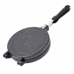 LZSDS Double Sided Pan, 2-in-1 Double Sided Frying Pan Nonstick with Locking Handle, Black