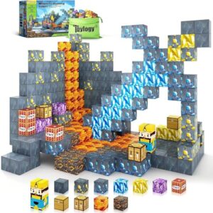 Magnetic Blocks - Build Mine World Craft Kits Kids Toys for 3+ Boys Girls