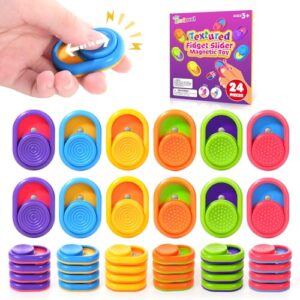 Magnetic Fidget Toys Bulk: 24Pcs Textured Sensory Clicker Toy for Kid Adult