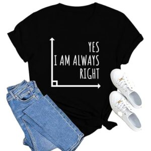 MAIHUN Math Teacher Shirt for Women Teacher Teaching Tshirt Math Teacher Life Tee Tops Black