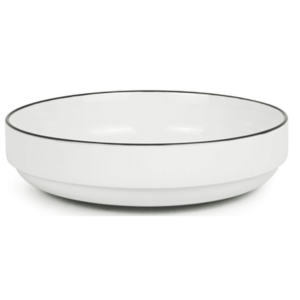 Mainstays Black Rim Round Ceramic Din Bowl, 38.9 oz