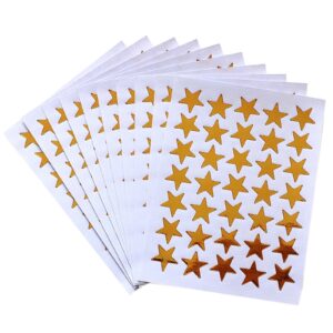 MANGWANG 10 Sheets 350Pcs Children Golden Five Pointed Star Stickers Self Adhesive Labels Decor Eg18