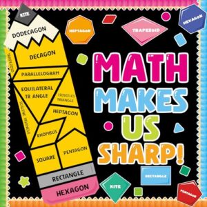 Math Bulletin Board Decorations Set Back to School Bulletin Board Classroom Decorations Educational Math Makes Us Sharp Pencil Paper Cutouts for School Classroom Office Home Chalkboard Wall Door Deco