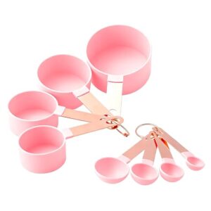 Measuring Cup and Measuring Spoon Set, 8PCS Liquid Measuring Cup Set or Dry Measuring Cup Set, Measuring Spoon Set with Stainless Steel Handle, Nesting Kitchen Measuring Tool