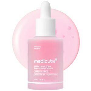 medicube PDRN Pink Peptide Serum with Salmon DNA, Lightweight Watery Serum | Ultra-Light Hydrating Serum with Hyaluronic Acid - Fast-Absorbing Glow & Clarity Care, Korean Skincare, 1.01 fl. oz.
