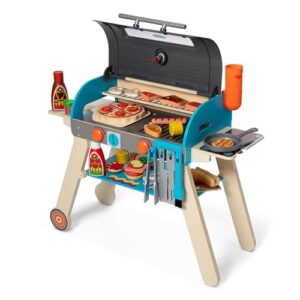 Melissa & Doug Deluxe Wooden Barbecue Grill & Smoker with Toy Food | 60+ Pieces, Wooden Grill, Sliceable Pretend Play Food, Realistic Cooking Toys & Accessories, Preschool Toys for Kids, Ages 3+