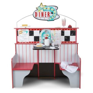 Melissa & Doug Double-Sided Wooden Star Diner Restaurant with Play Food