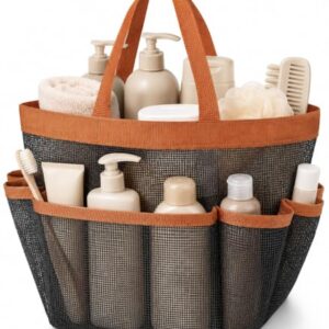 Mesh Shower Caddy for College Dorm Essentials, Large 9-Pocket Shower Basket
