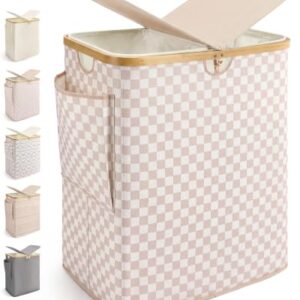 MIZATTO 140L Laundry Hamper with Lid, 2 Section Dirty Laundry Bin