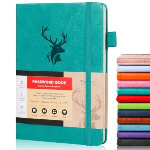 molekaus Password Book with Alphabetical Tabs for Seniors, A5 Pocket Size