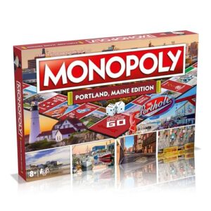 Monopoly Board Game Portland ME Edition: 2-6 Players Family Board Games for Kids and Adults, Board Games for Kids 8 and up, for Kids and Adults, Ideal for Game Night