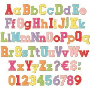 Mooliwe 134 Pcs 5 Inch Bulletin Board Letters Alphabet Cut Out,Rainbow