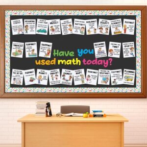 Mooliwe Math Classroom Decor Welcome Back to School Bulletin Board Set DIY Paper Die Cuts Decorating Supplies for First Day of School Craft Classroom Wall Decor