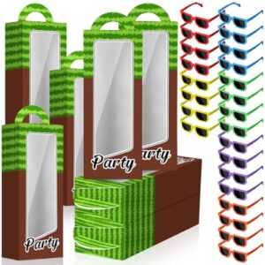 Mootycapa 48 Pcs Pixel Party Favors Boxes Sunglass, Vibrant Colors | Pixelated Theme, Game Theme Gift, Birthday Party Supplies, Video Game Themed Favors for Kids Party Guests