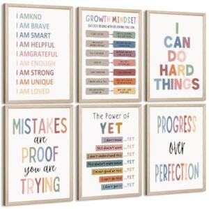 Motivational Wall Art Growth Mindset Decor Classroom Poster 8x10 Framed