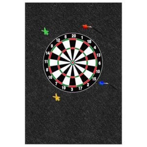 MQQUFF Dart Board Wall Protectors, Black Felt Wall Tiles Cork Dartboard Backing Wall Protector, 36" H X 25" W X 0.5" Square Dartboard Alternative Dart Accessories