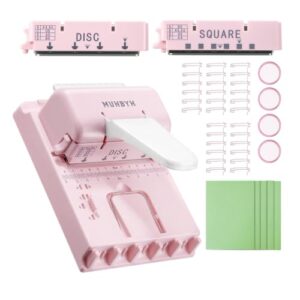 MUNBYN Multi Binding Machine with 2 Detachable Heads(Disc & Square), Pink