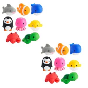 Munchkin Bath Toy Squirts, Ocean Sea Animal | 9 Months and Up | 16 Pack | For Babies and Toddlers