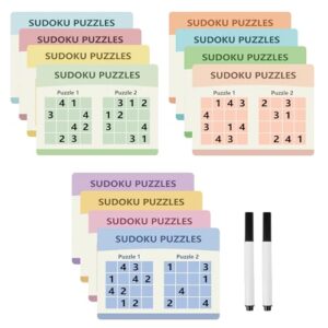 natalieenati 12 Pcs Reusable Color Sudoku Game for Dementia Game-Dementia Activities for Seniors with Alzheimer's-Seniors Alzheimers Activities-Large Print Sudoku Books for Adults and Seniors
