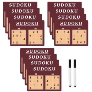 natalieenati 12 Pcs Reusable Sudoku Game for Dementia Game-Dementia Activities for Seniors with Alzheimer's-Seniors Alzheimers Activities-Large Print Sudoku Books for Adults and Seniors