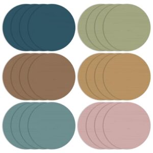 Newtay 24 Pack 10 Inch Dry Erase Dots for Classroom Tables Dry Erase Circles Colorful Removable Board Marker Wall Sticker Decal Spot Set for Student Tables Desk School Teacher Supplies(Morandi Color)