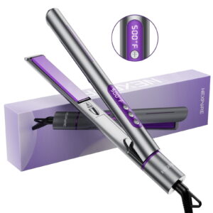 NEXPURE Ionic Flat Iron Hair Straightener and Curler 2-in-1, Fast Heating Ceramic Flat Iron, Anti-Frizz, Dual Voltage for Travel