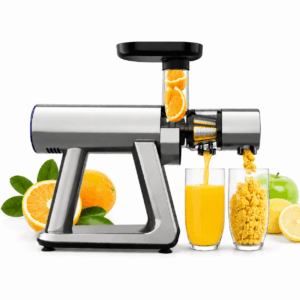 NICWIN Masticating Cold Press Juicer Machine, Slow Juice Extractor with Upgraded Fine Filter for Vegetables and Fruits, High Juice Yield & Easy to Clean, Gray