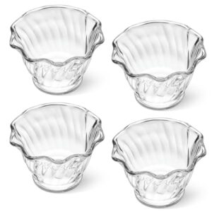 OBreezify 4 Pack Oriole Feeder Replacement Cups Plastic Jelly Cups, Clear | 3.5 Inch Outdoor Hanging Bird Feeding Bowls, for Orioles Hummingbirds, Garden, Balcony and Patio Decoration Accessories