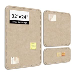 Olanglab Lagre Felt Bulletin Board 3-Pack 32"x24" with 50 Pins, Khaki