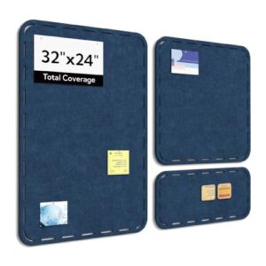 Olanglab Large Felt Bulletin Board 3-Pack 32"x24" with 50 Pins, Navy