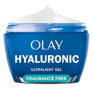 Olay Hyaluronic Acid Face Moisturizer, Instant Hydration for Women, Fragrance-Free - Dry Skin Solution, Glowing, Smoothing, Plumping, Renewing - Niacinamide, Amino Peptides 1.7 Ounce (Pack of 12)