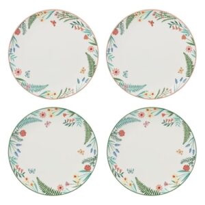 Oneida First Blooms 4-Piece Accent Plates, Appetizer Plate Set for 4