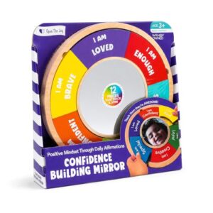 Open The Joy Confidence Building Mirror – Positive Affirmation Toy for Kids | Mix & Match 12 Uplifting Statements | Emotional Development & Self-Esteem Tool | Ages 3 and Up