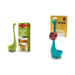 OTOTO Cute Tea Infuser Baby Nessie Green + Nessie Turquoise Soup Ladle (Bundle of 2)
