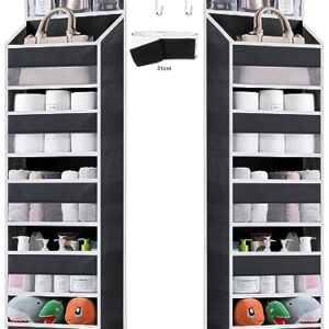 Over the Door Organizer Storage - 5 Tier Hanging Storage shelves Door Organizer with Pockets, Anti Tilt 44 lb Load Behind Door Organizer for Bedroom,Nursery,Bathroom,Kitchen,Dorm,Shoe - 1 Pack, Black