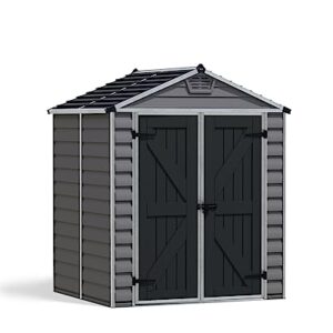 Palram - Canopia SkyLight 6' x 5' x 7' Backyard Outdoor Storage Shed, Gray