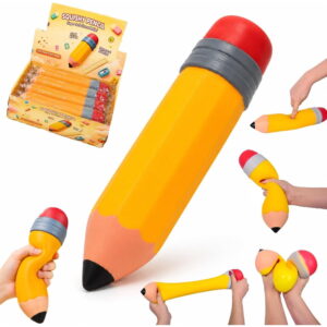 Pencil Fidget Squishy Toy, Slow Rising Squeeze Stress Relief Toy, Novelty Pencil‑Shaped Sensory Fidget Toy, Classroom Party Favor, Fun Holiday Gift for Kids Boys Girls