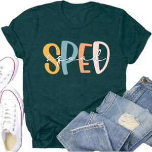 Potia Teacher Shirts for Women SPED Teacher Squad Shirt SPED Team Tee Tops