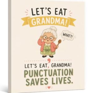 Punctuation Poster, Funny English Classroom Canvas Wall Decor 8x10 Inch