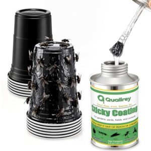 Qualirey Sticky Coating Trap with Brush and 12 Pcs Plastic Cup, Horse Bug