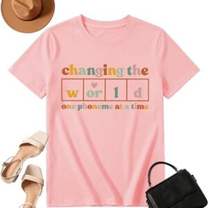Reading Teacher Shirt Women-Funny Teacher Gift Shirt Special Education Teacher Shirt Speech Therapy Tee Tops
