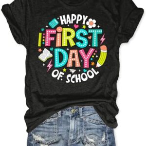 RECUTEWU First Day of School Shirts for Women: Teacher T Shirts Funny Back to School Teaching Gift Blouse Tops