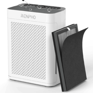 RENPHO Air Purifier for Large Room up to 3000 Sq.ft/2h, HEPA Air Purifier with Double Washable Filter and Air Quality Sensor, Smart Air Cleaner for Allergies and Asthma, Pet Hair, Dust, Pollen, Smoke