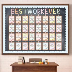 Resurhang 143 Pcs Pastel Gingham Student Work Display Bulletin Board Set