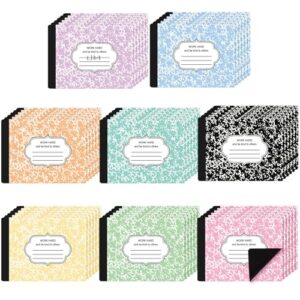 Resurhang 48 Pcs Pastel Composition Magnetic Name Tags for Classroom