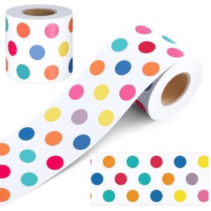 Resurhang 65 Feet Colorful Polka Dot Bulletin Board Border Decor | Back to School Classroom Decorative Polka Dots Bulletin Board Rolled Trim for Whiteboard Home Office Wall Decor, Straight